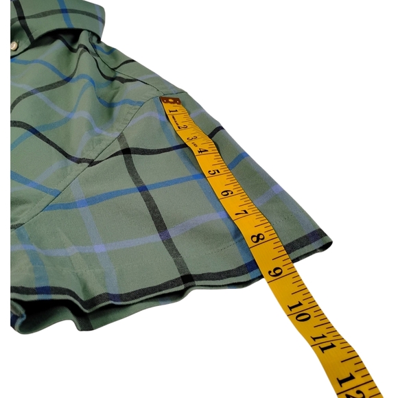 Tommy Hilfiger Green with Blue and Black Stripes Casual Button Down Shirt, XL - Picture 7 of 10